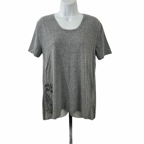 - Life Is Good Gray Tunic Size M Sharkbite Hem - Picture 1 of 6